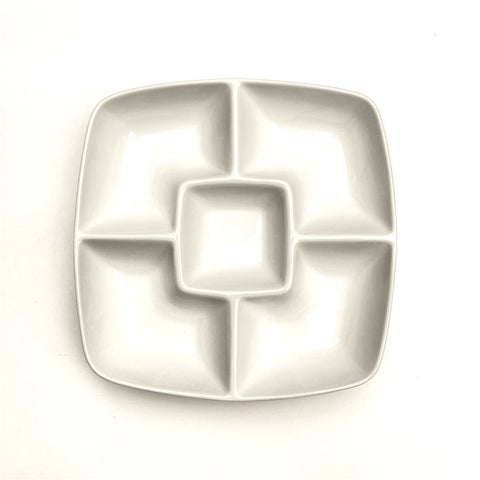 COPETINERO PORCELANA BLANCO 5 DIVISIONES