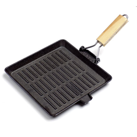 PLANCHA GRIL C/MAHGO MADERA 24 X24 CM HIERRO