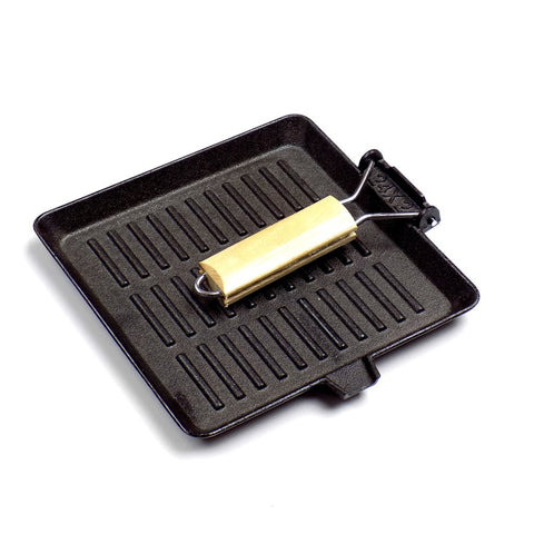 PLANCHA GRIL C/MAHGO MADERA 24 X24 CM HIERRO
