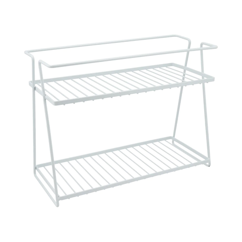 ESTANTE ORGANIZADOR METAL DOBLE BLANCO