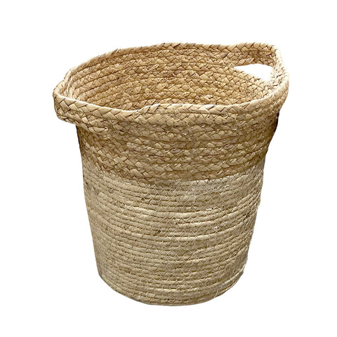 CESTO TEJIDO CREMA NATURAL CON ASAS