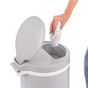PAPELERA PARA PAÑALES ACERO BLANCO/GRIS
