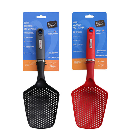 CUCHARÓN COLADOR GRIS O ROJO