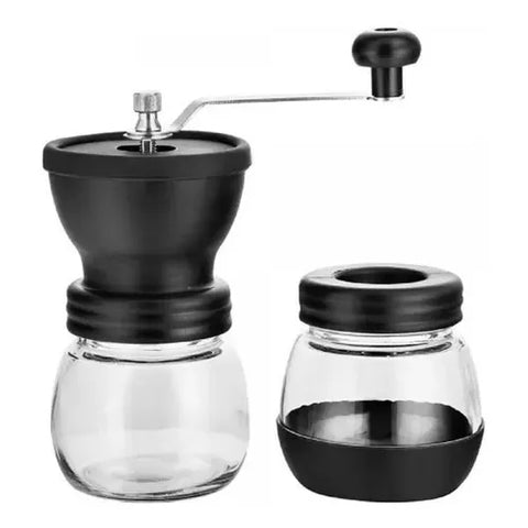 MOLINILLO DE CAFÉ DE VIDRIO CON FRASCO ADICIONAL