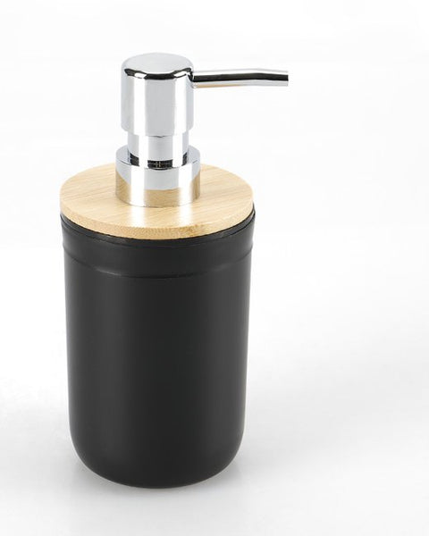 DISPENSADOR BAÑO NEGRO Y BAMBÚ