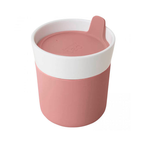 TAZA TÉRMICA CON TAPA ROSADA 251 ML