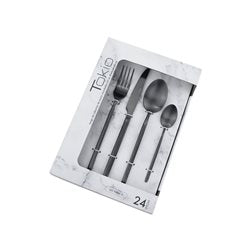 CUBIERTO TOKIO ACERO INOXIDABLE NEGRO 24 PIEZAS