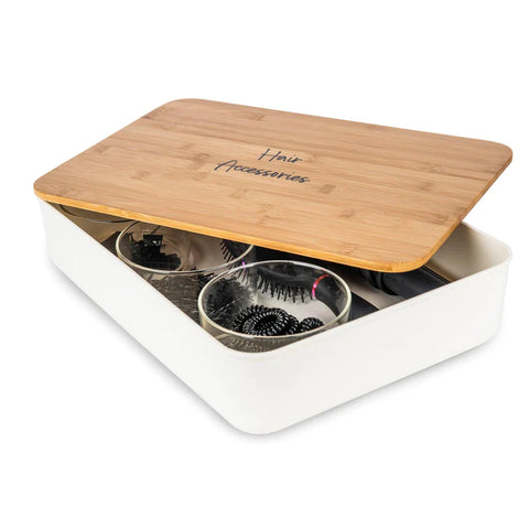 CAJA PVC CON TAPA DE BAMBÚ