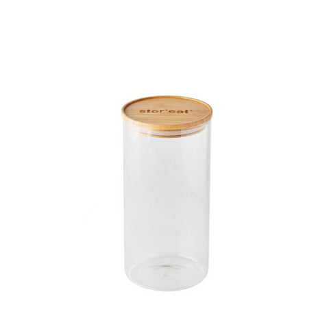 FRASCO CILÍNDRICO STORE EAT CON TAPA DE BAMBOO