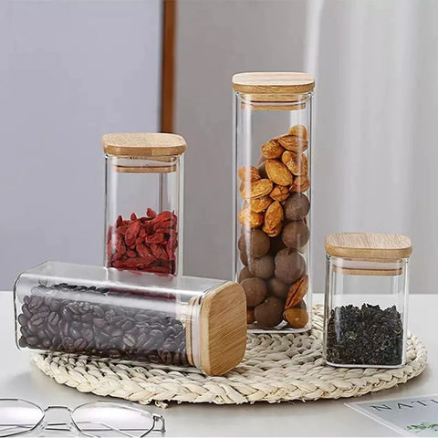 FRASCO CUADRADO CON TAPA DE BAMBOO