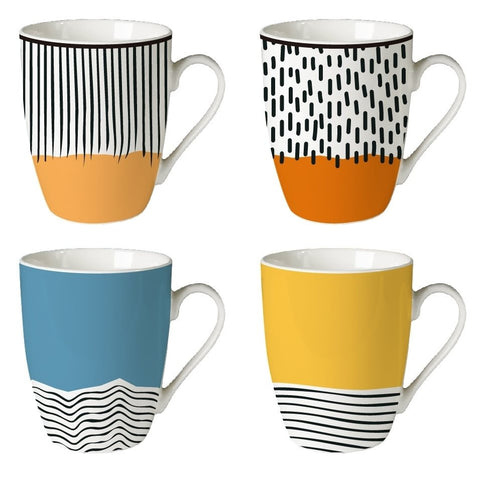 TAZA BOMBÉ FORMAS Y COLORES 340 ML