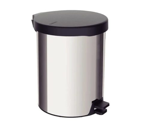 PAPELERA ACERO TAPA NEGRA